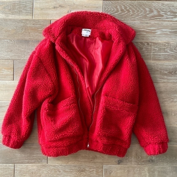 I.AM.GIA. Teddy Red Oversized Jacket - Picture 3 of 9